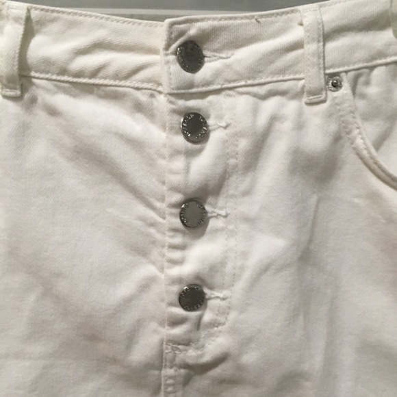 Topshop White Denim Skirt sz 6    100 % cotton - Picture 3 of 6